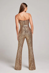 Jaqueline - Sparkle Sequins Jumpsuit With Belt