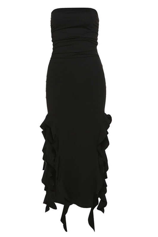 One-Shoulder Tube Top Hip-Wrapped Slim Dress