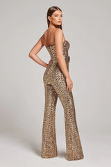 Jaqueline - Sparkle Sequins Jumpsuit With Belt