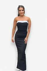 Splicing Tube Top Long Dress