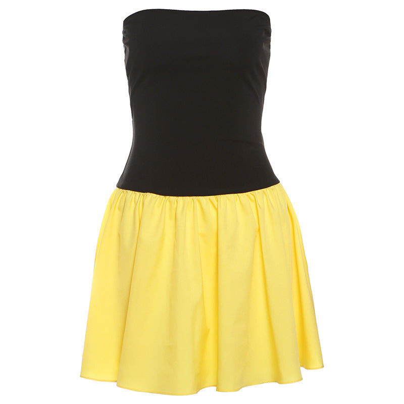 Pleated Dress With Patchwork