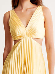 Sarai - Trendy V-Neck Solid Color Maxi Dress