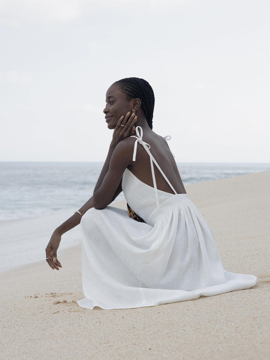 Crochet Cutie Stylish Linen Maxi Dress