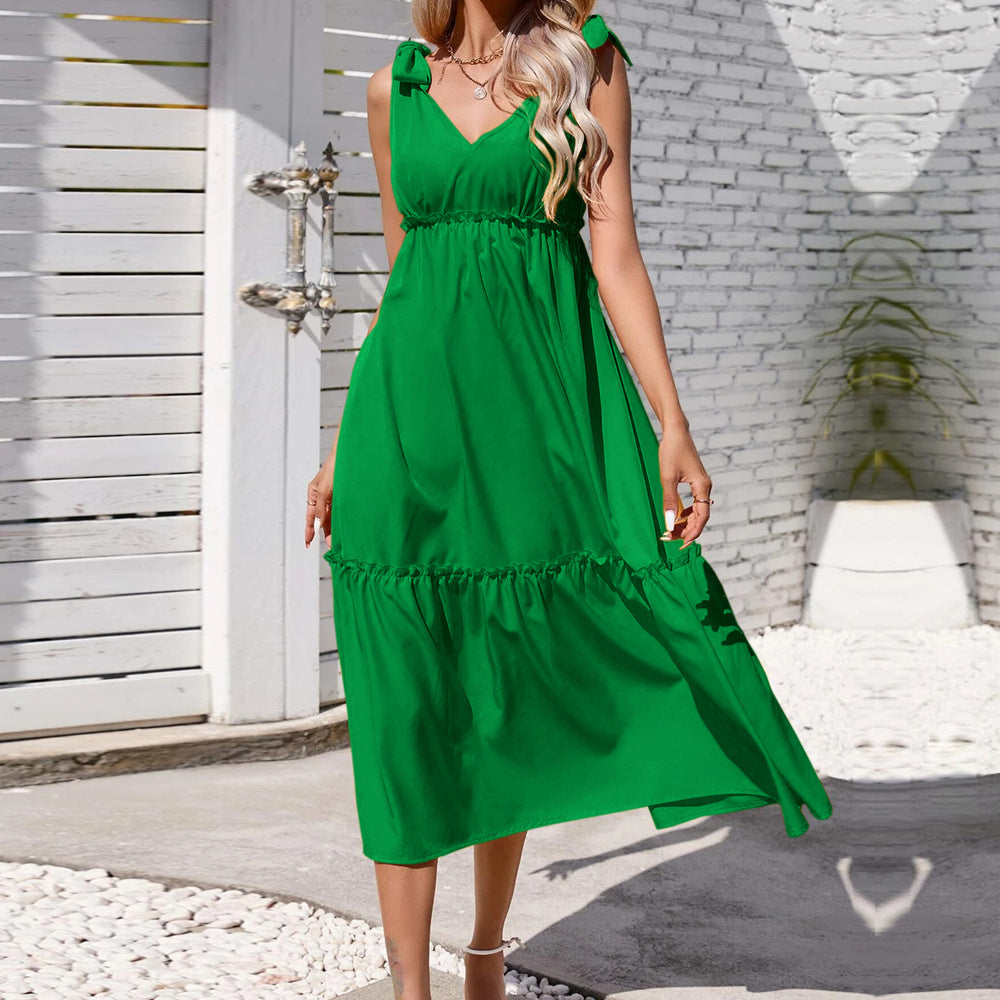 Plunge Neck Detail Dress