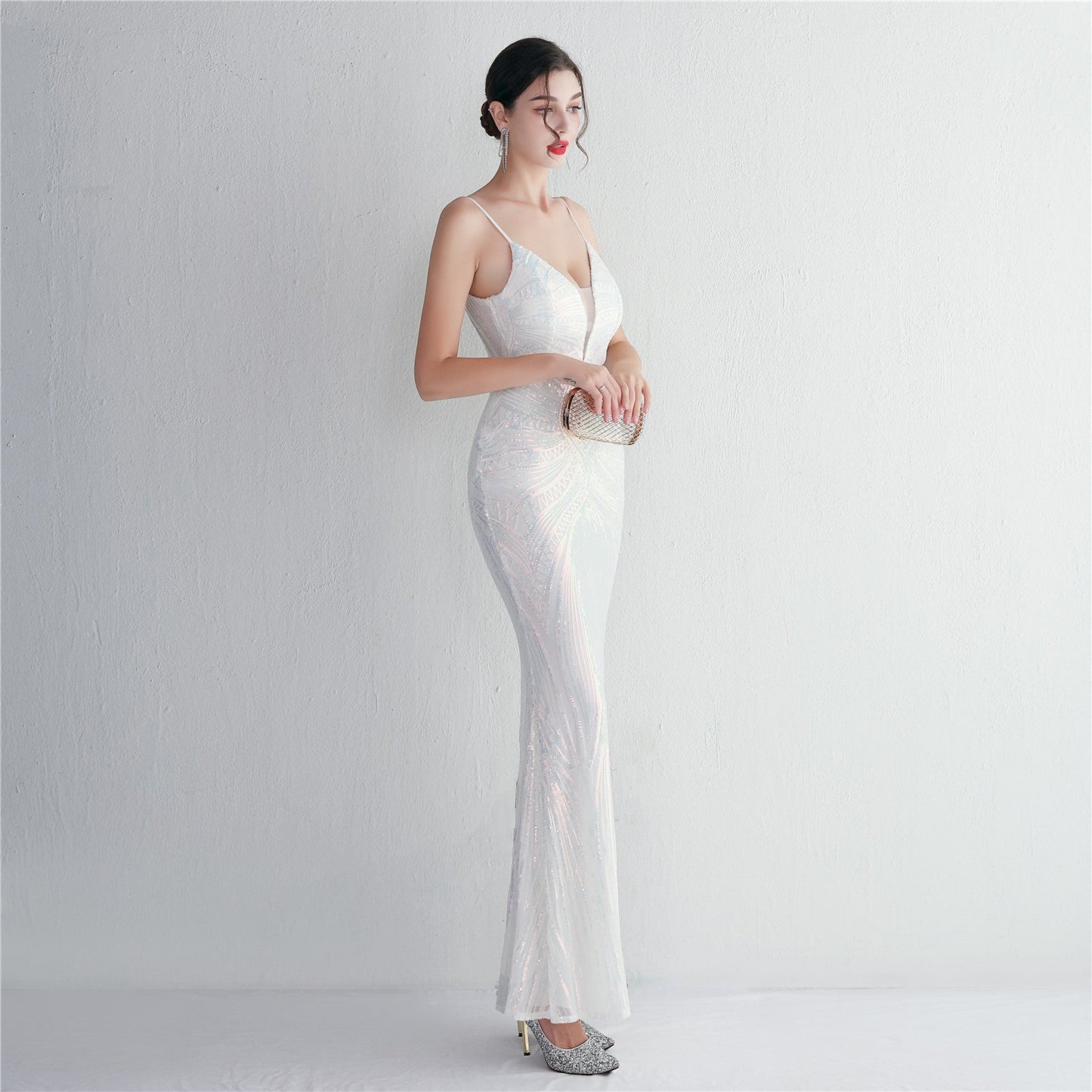 Liana Formal Sequin Charming Scroll Mermaid Dress