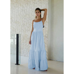 Backless Straps Long Suspender Dress