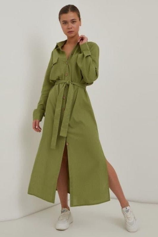Green casual large size loose dress