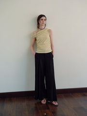 Asymmetric Knit Cold Shoulder Tank Top