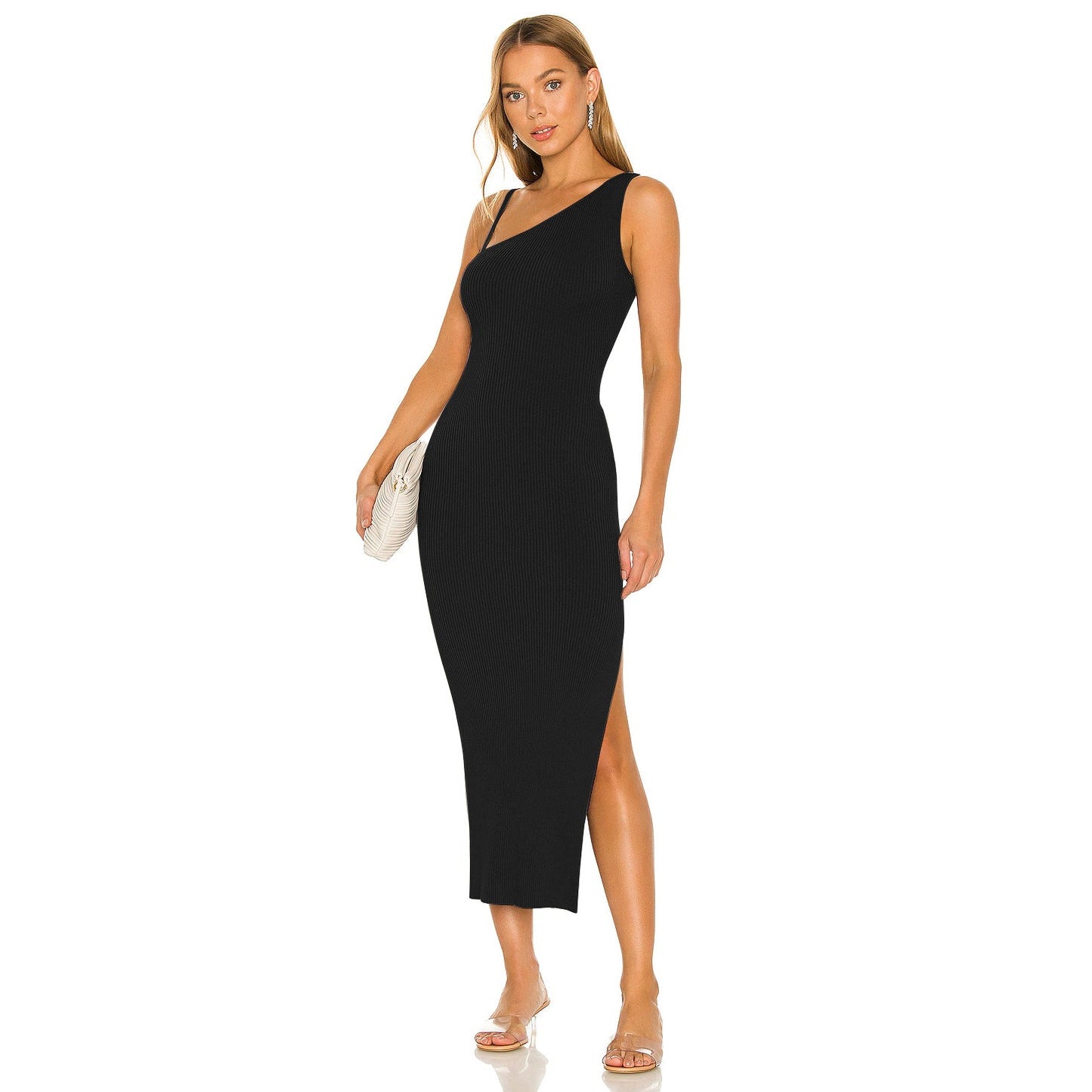 Alessandra Formal One Charming Shoulder Midi Dress