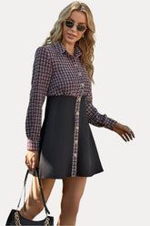 Slim stitching fake two-piece dress