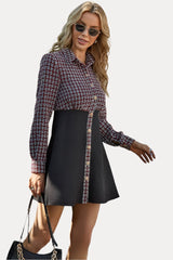 Slim stitching fake two-piece dress