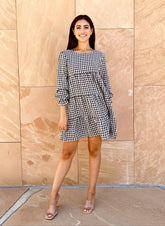 Gingham Long Sleeve Dress