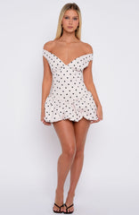 The Moment I Met You Mini Dress Cream/Black Polka Dot