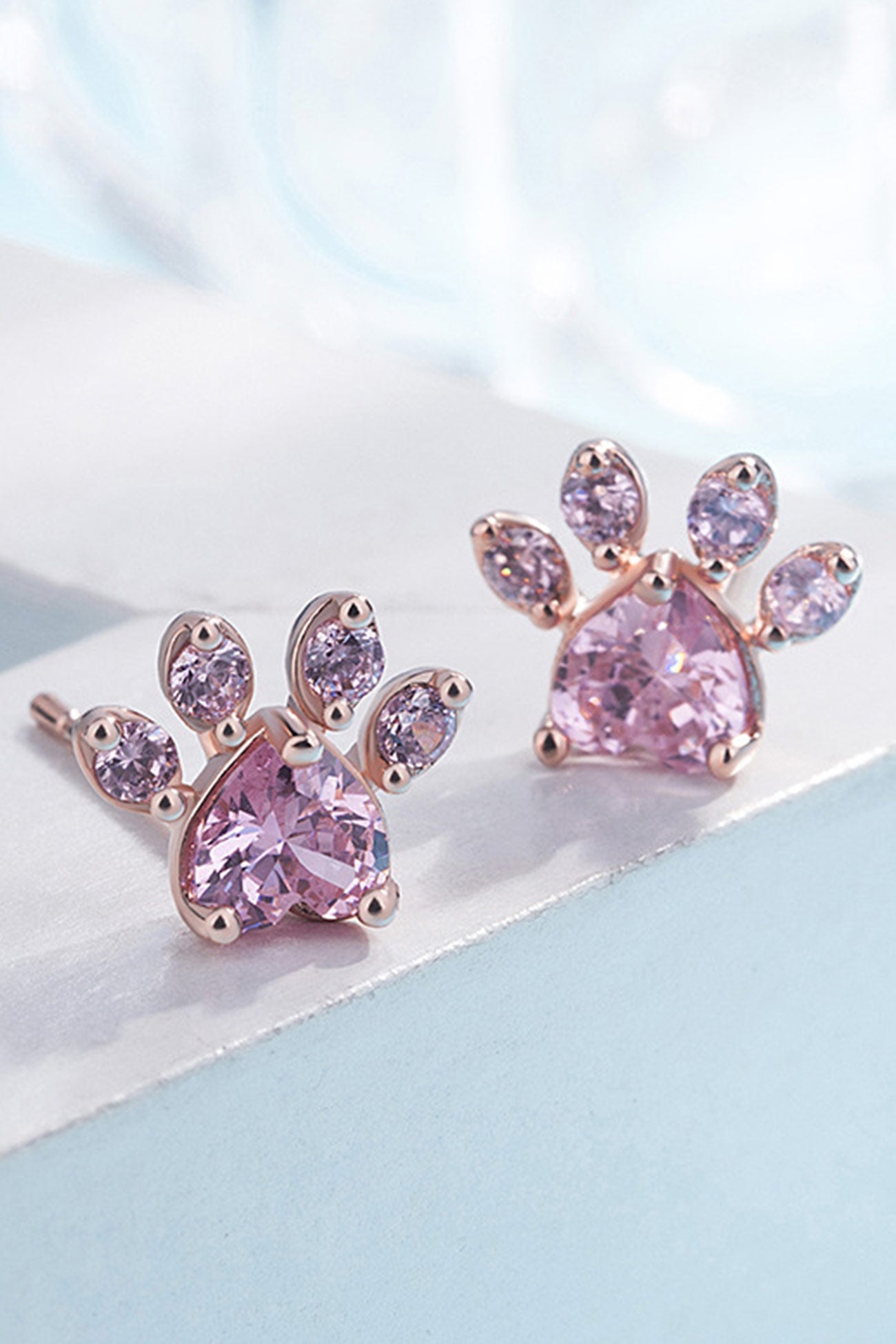 Rhinestone Footprint Shape Earrings