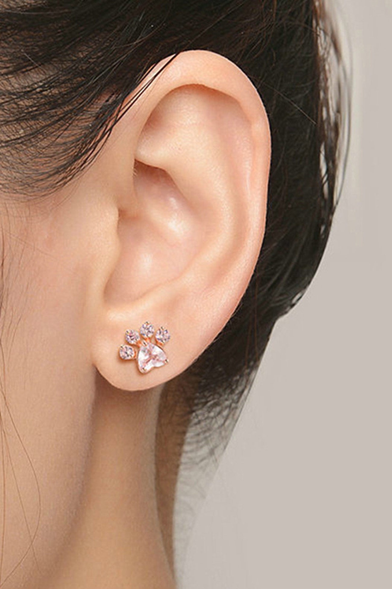 Rhinestone Footprint Shape Earrings