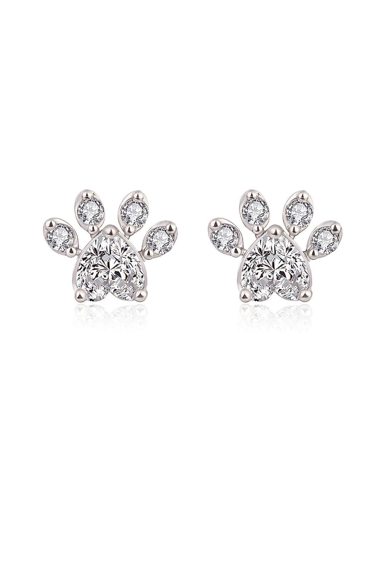 Rhinestone Footprint Shape Earrings