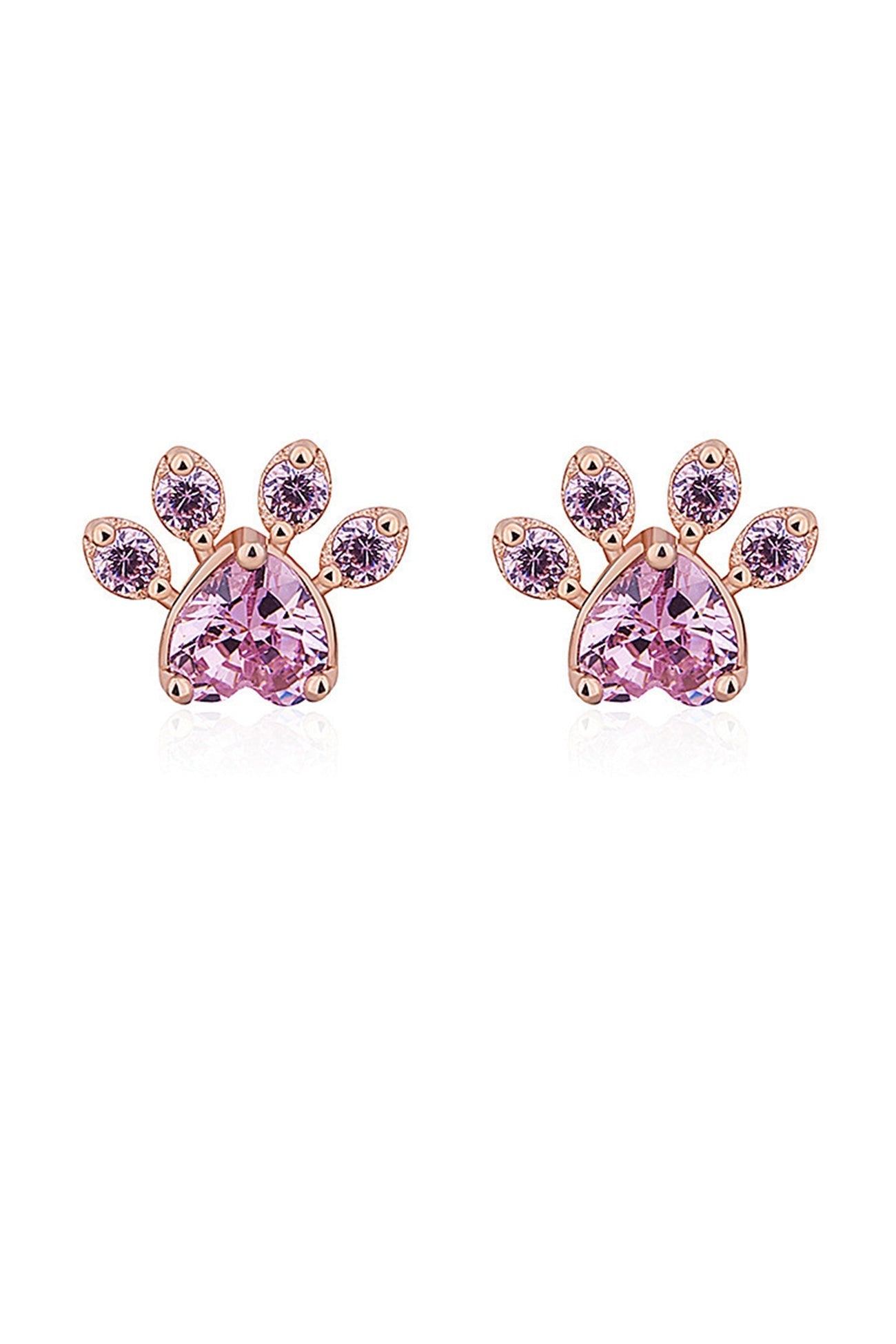 Rhinestone Footprint Shape Earrings