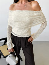 Knit Sweater Backless Off-Shoulder Patchwork Top