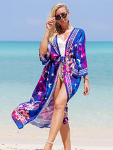 Printed Lace Up Bikini Cover Up color1 / One Size