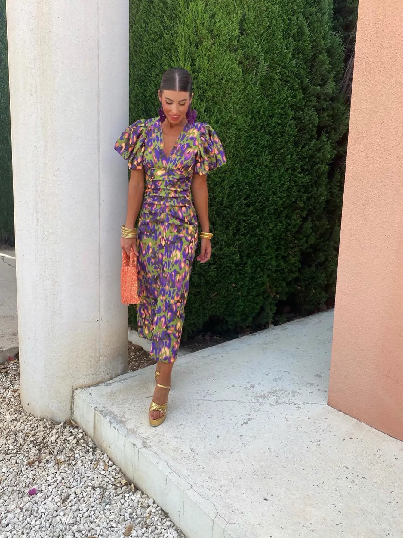 Puff Sleeves Dress