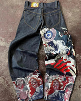 Y2K Gothic Streetwear Baggy Pant blue / S