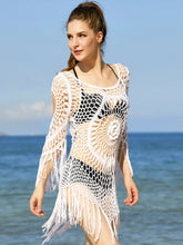 Hollow Out Tassel Beach Cover Up White / One Size