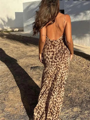 JAMILLA - LEOPARD-INSPIRED STRAPPY MAXI DRESS