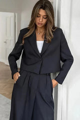 Autumn Winter Solid Office Pants Set