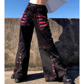 Dark Chain Wrap Wide Leg Trouser Black / S