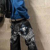 Dark Skull Shape Baggy Trouser black / S