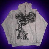 Gothic Dim Skull Print Pullover Hoodie SKY BLUE / M