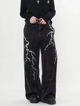 Dark Gothic Loose Harajuku Denim Trouser Black / S