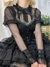 Transparent Embroidered Lace Top Black / S