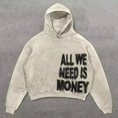 Dark Off Shoulder Pullover Hoodie White / M