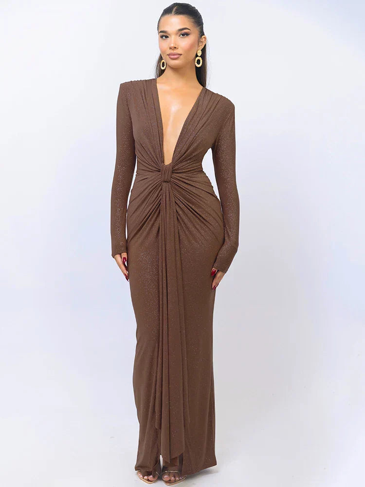 Sophia/ Glitter V-Neck Dress
