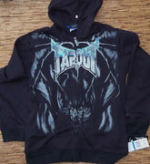 Y2K Mysterious Printed Zipper Hoodie black1 / S