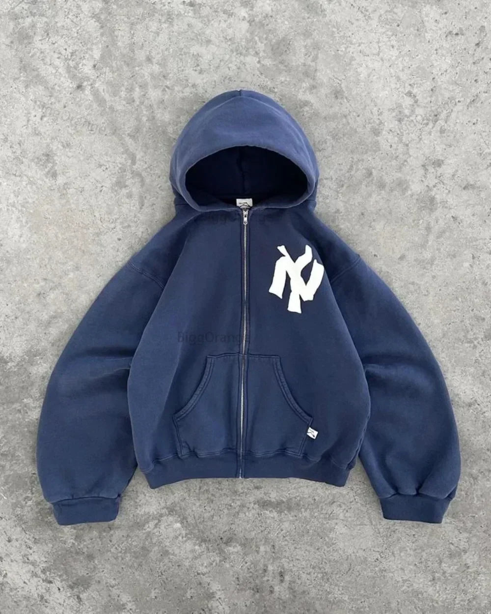 Dark Antique Large Design Hoodie Blue / M
