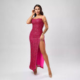 Sequin Formal Dress Sleeveless Split Dress