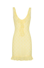 Take A Bow Mini Dress Lemon