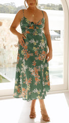 Satin Split Midi Dress