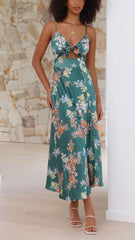 Satin Split Midi Dress