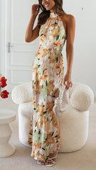 Floral Halter Maxi Dress