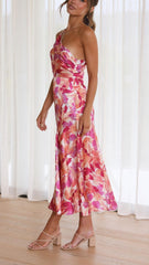 Floral Shoulder Midi Dress