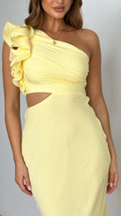 One-Shoulder Cutout Maxi Dress