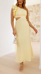 One-Shoulder Cutout Maxi Dress