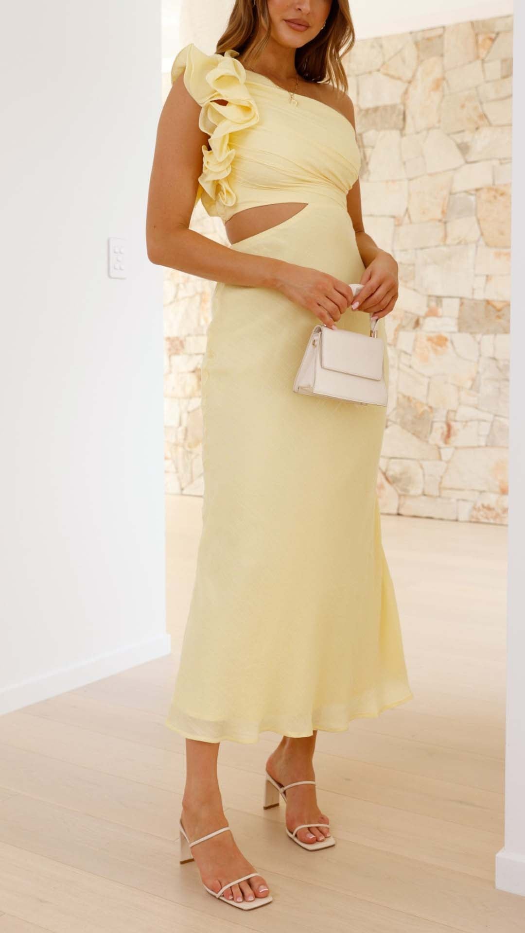 One-Shoulder Cutout Maxi Dress