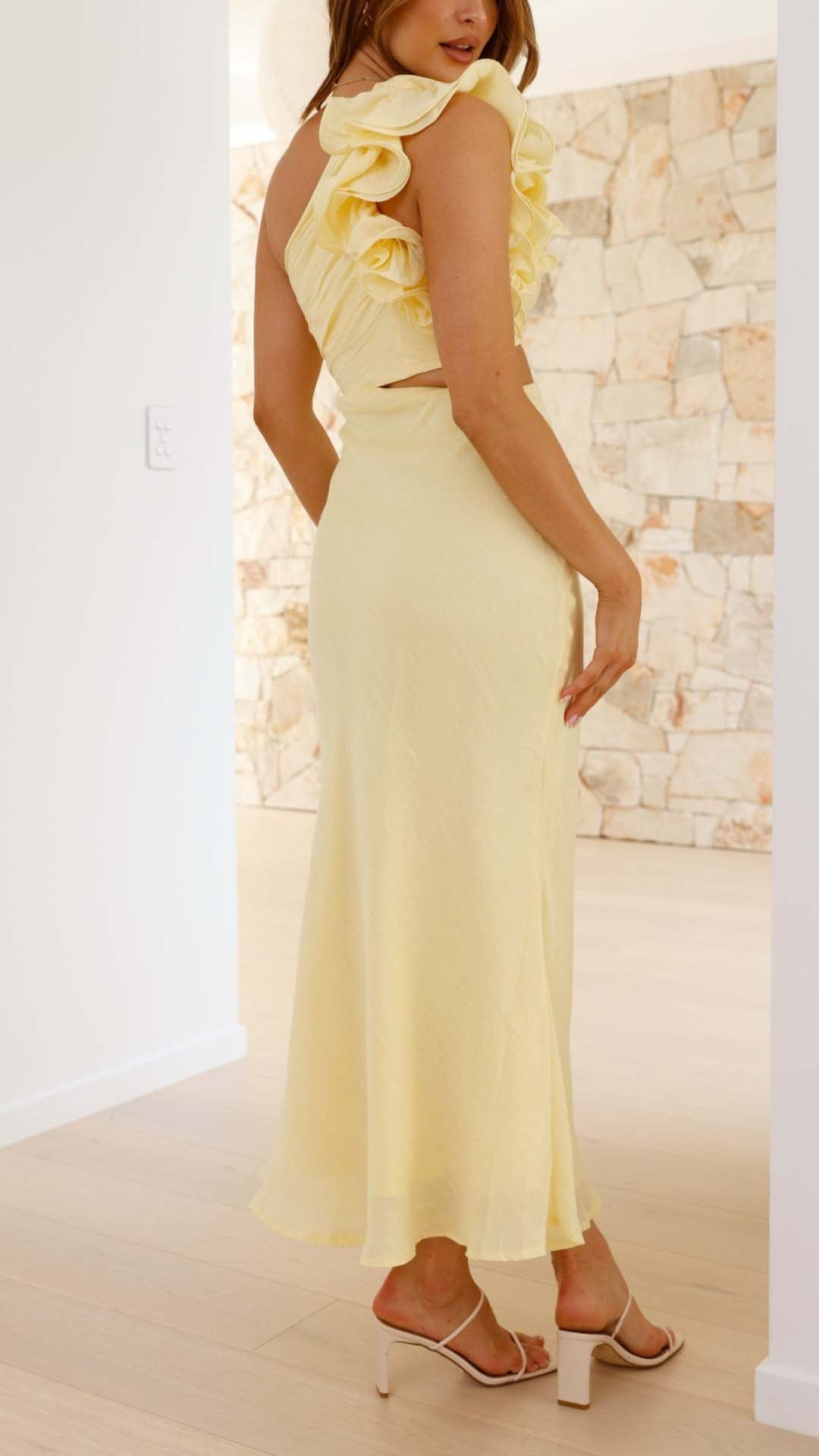 One-Shoulder Cutout Maxi Dress