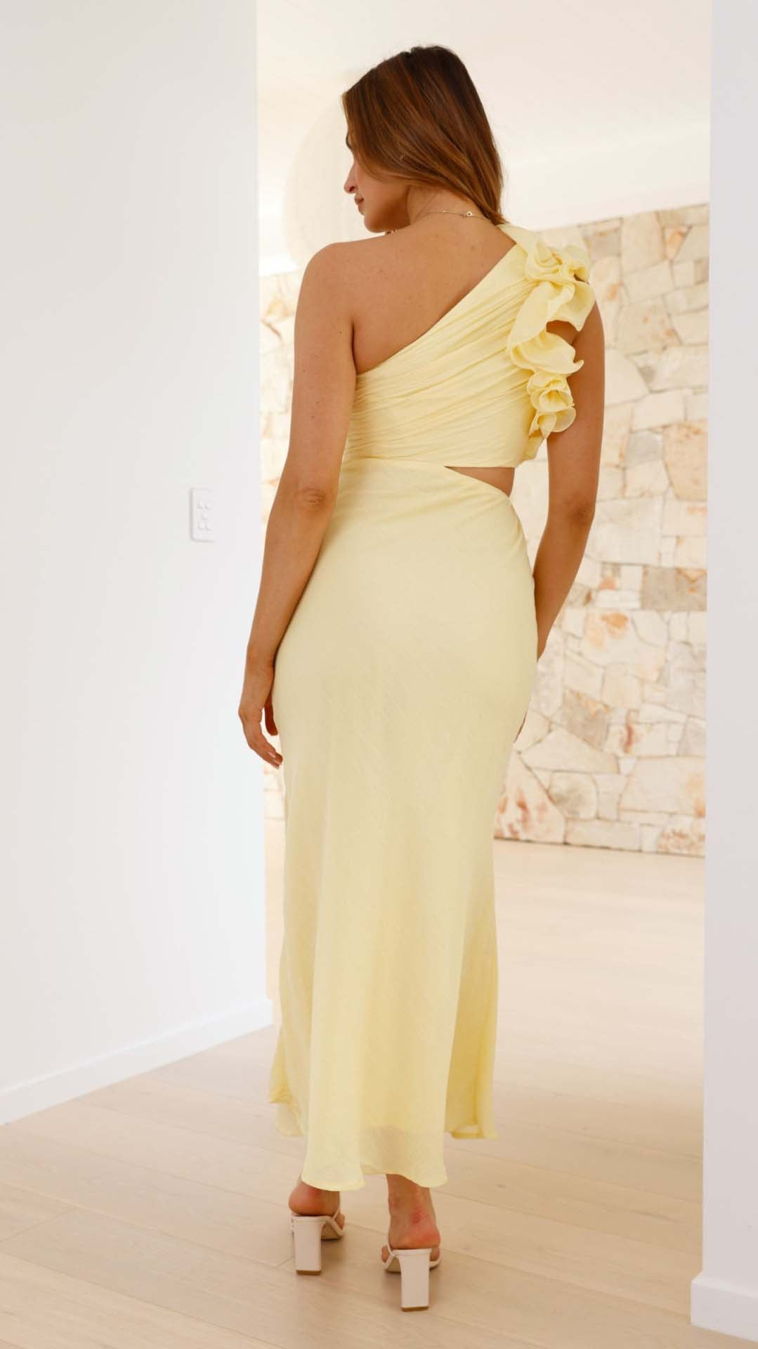 One-Shoulder Cutout Maxi Dress