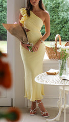 One-Shoulder Cutout Maxi Dress