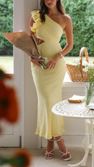 One-Shoulder Cutout Maxi Dress